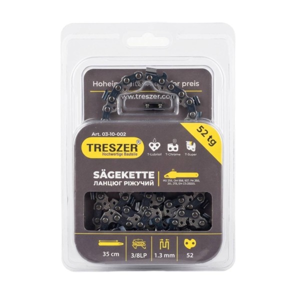 Ланцюг TRESZER бензопили HU, PA. -3/8LP -1,3мм -52в.л. блістер