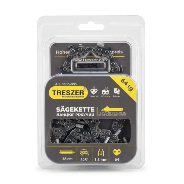 Ланцюг TRESZER бензопили  HUSQVARNA .325" -1,3мм -64в.л.-блістер