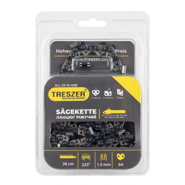 Ланцюг TRESZER бензопили 4500, 5200, HUSQVARNA .325" -1,5мм -64в.л.-блістер